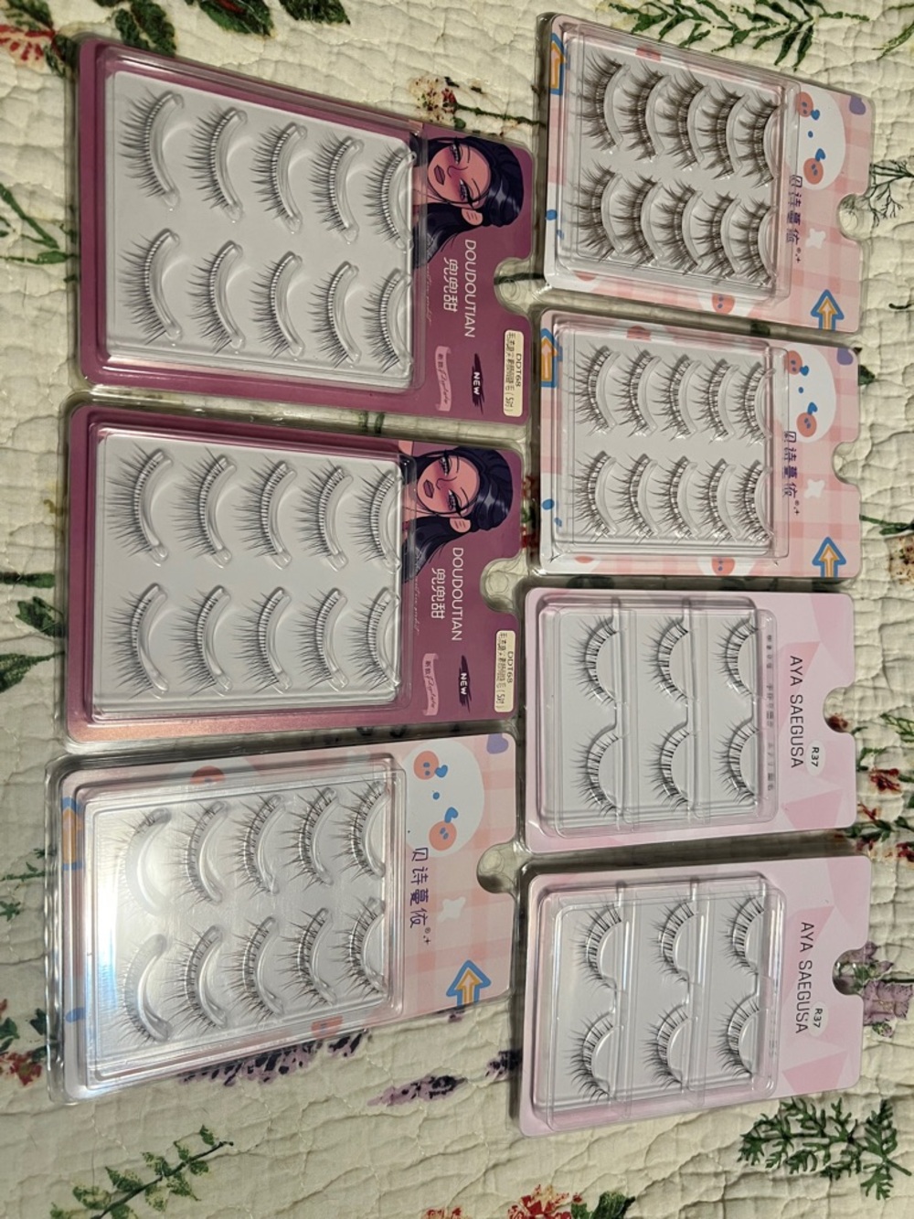 Assorted False Eyelash Multipack - in Natural Black and Dark brown 7 packs